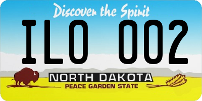 ND license plate ILO002