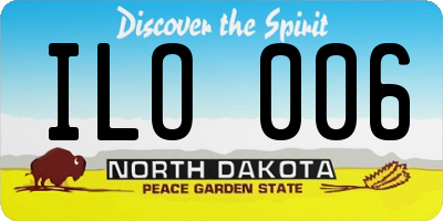 ND license plate ILO006