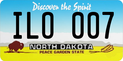 ND license plate ILO007
