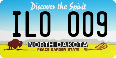 ND license plate ILO009