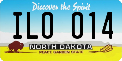 ND license plate ILO014