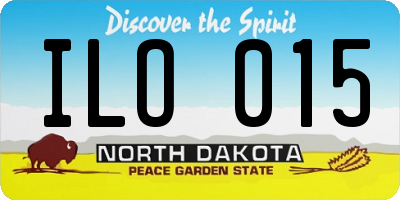 ND license plate ILO015