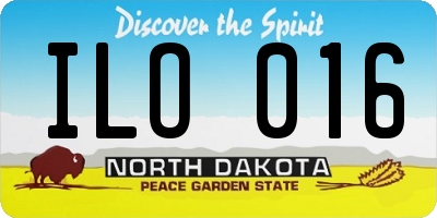 ND license plate ILO016