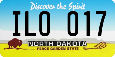 ND license plate ILO017