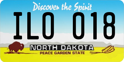 ND license plate ILO018