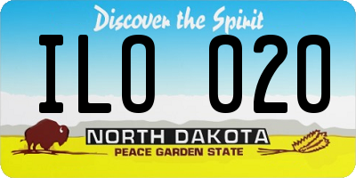 ND license plate ILO020