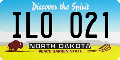ND license plate ILO021