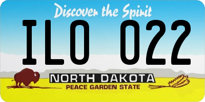 ND license plate ILO022