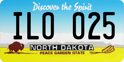 ND license plate ILO025
