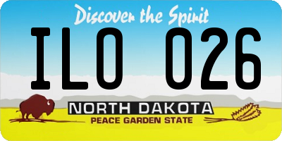ND license plate ILO026