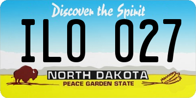 ND license plate ILO027
