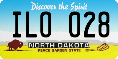 ND license plate ILO028