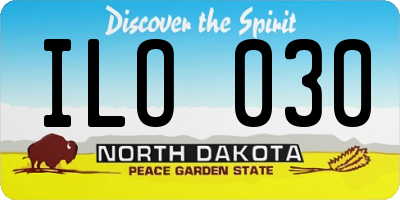 ND license plate ILO030
