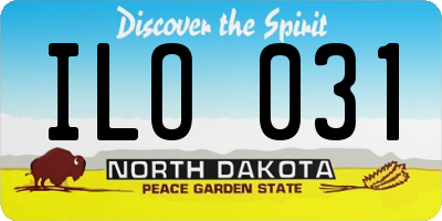 ND license plate ILO031