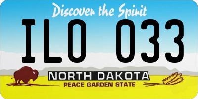 ND license plate ILO033