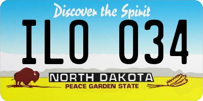 ND license plate ILO034
