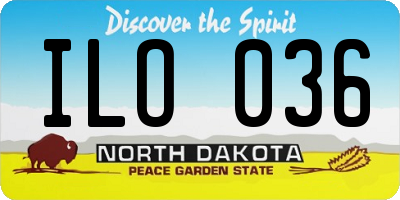 ND license plate ILO036