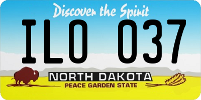 ND license plate ILO037