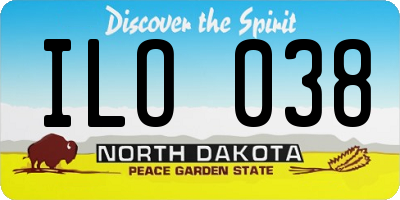 ND license plate ILO038