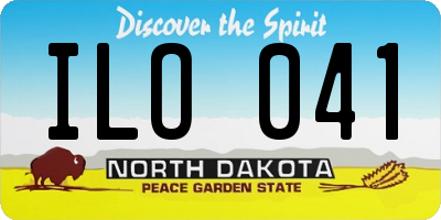 ND license plate ILO041