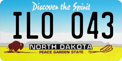 ND license plate ILO043