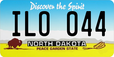 ND license plate ILO044