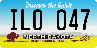 ND license plate ILO047