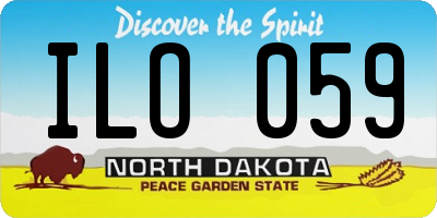 ND license plate ILO059