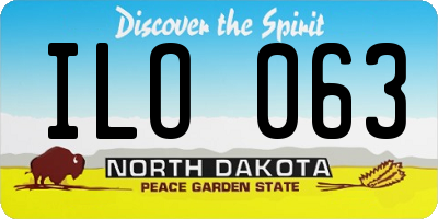 ND license plate ILO063