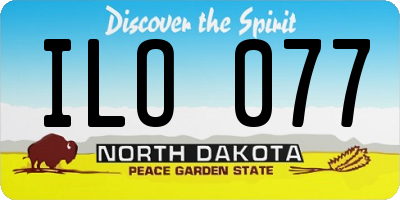 ND license plate ILO077
