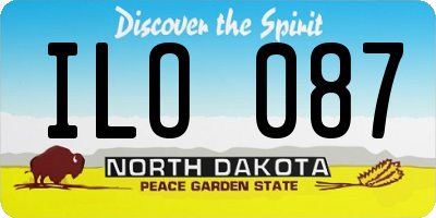 ND license plate ILO087