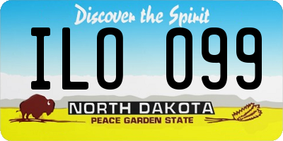 ND license plate ILO099