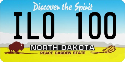ND license plate ILO100