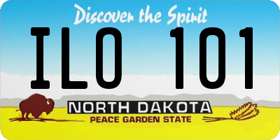 ND license plate ILO101
