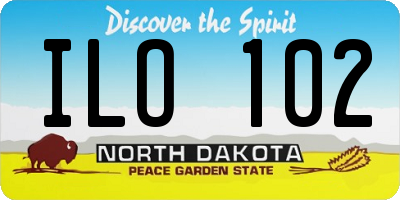 ND license plate ILO102