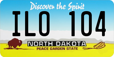 ND license plate ILO104