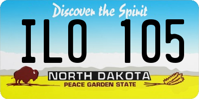 ND license plate ILO105