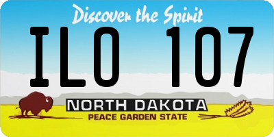 ND license plate ILO107