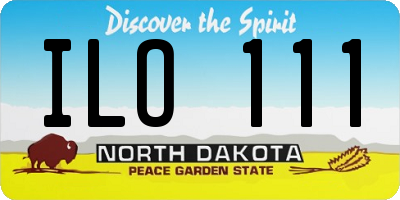 ND license plate ILO111