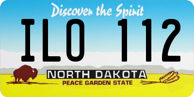 ND license plate ILO112