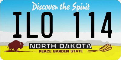 ND license plate ILO114