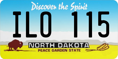 ND license plate ILO115