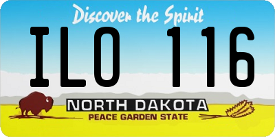 ND license plate ILO116
