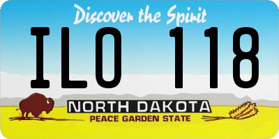 ND license plate ILO118