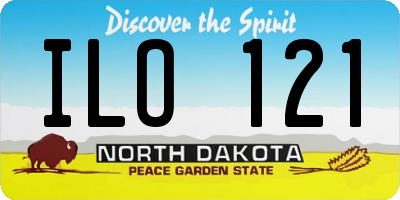 ND license plate ILO121