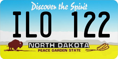 ND license plate ILO122
