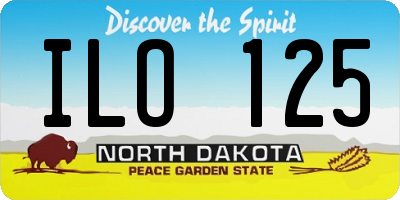 ND license plate ILO125