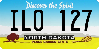 ND license plate ILO127