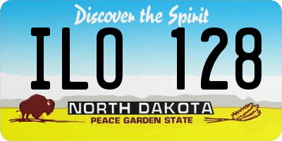 ND license plate ILO128