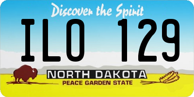 ND license plate ILO129